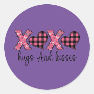 Xoxo Hugs and Kisses Classic Round Sticker