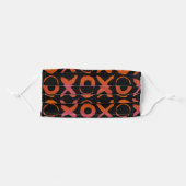 xoxo hugs and kisses orange black cloth face mask (Front, Folded)