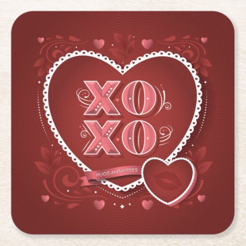 XOXO Hugs and Kisses  Paper Coasters