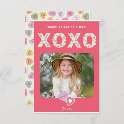 XOXO Hugs and Kisses Photo Classroom Card