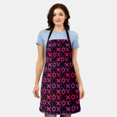 xoxo hugs and kisses pink purple apron (Worn)