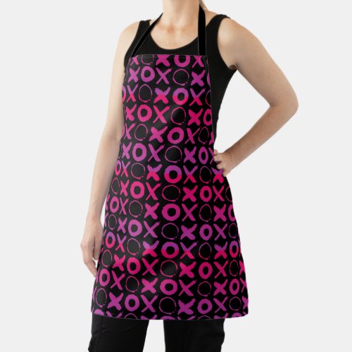 xoxo hugs and kisses pink purple apron