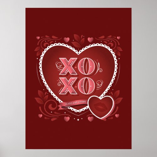 XOXO Hugs and Kisses Poster