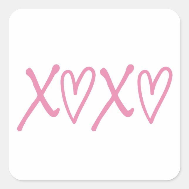 XOXO, hugs and kisses Square Sticker (Front)