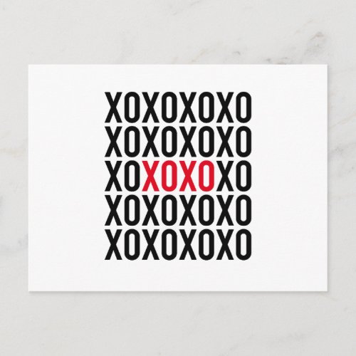 XOXO hugs and kisses word art text design Postcard