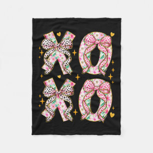 Xoxo Hugs And Kisseshearts Love Coquette Valentine Fleece Blanket
