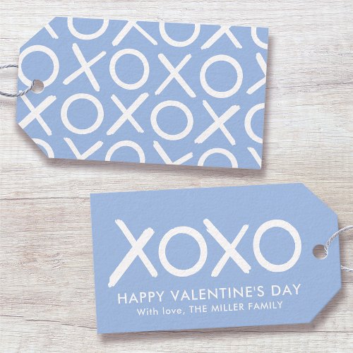 XOXO Hugs & Kisses Blue Happy Valentine's Day
