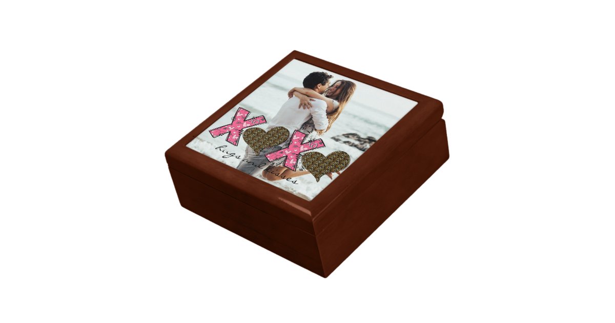 XOXO Hugs & Kisses,Custom Valentine's Day Photo Gift Box