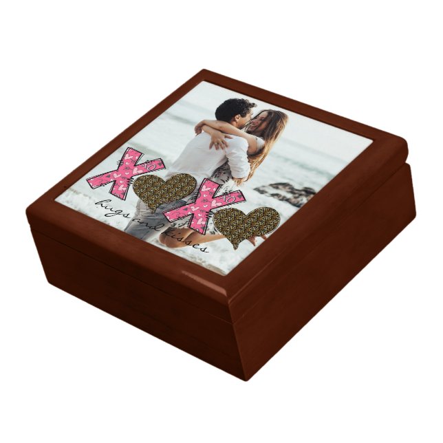 XOXO Hugs & Kisses,Custom Valentine's Day Photo Gift Box (Side)