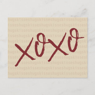 Xoxo hugs kisses in Cream color Postcard