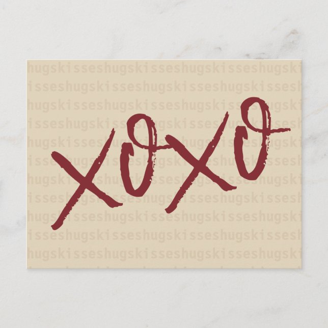 Xoxo hugs kisses in Cream color Postcard (Front)