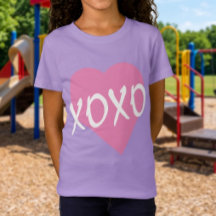 XOXO Hugs Kisses Pink Heart Purple Girl's