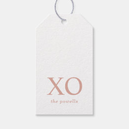 XOXO Hugs & Kisses Simple Blush Pink Minimalist Gift Tags