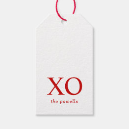 XOXO Hugs & Kisses Simple Red Minimalist Favor Gift Tags