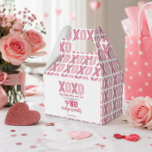 XOXO Hugs & Kisses Valentine's Day 1st Birthday Favor Boxes
