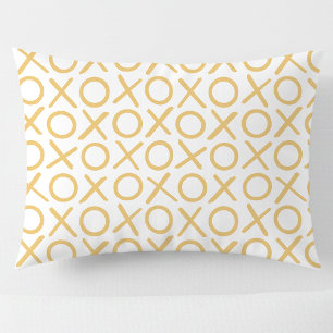 XOXO Hugs & Kisses Yellow White Modern Pattern Pillow Case