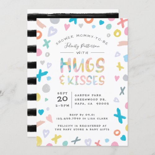 XOXO Hugs Love  Kisses Baby Shower Invitation