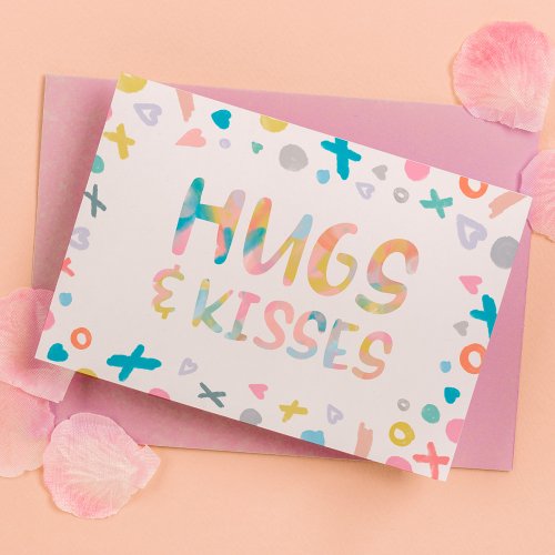 XOXO Hugs Love  Kisses Happy Valentines Day Holiday Card