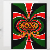 XOXO I Love Kenya Black Red Green National Flag   (Front/Back)
