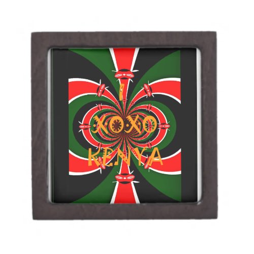 XOXO I Love Kenya Black Red Green National Flag Co Gift Box
