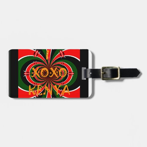 XOXO I Love Kenya Black Red Green National Flag   Luggage Tag