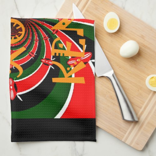 XOXO I Love Kenya Black Red Green National Flag   Towel