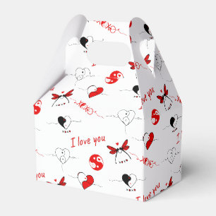XOXO, I love you and hearts Favor Boxes