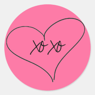 xoxo in open heart sticker