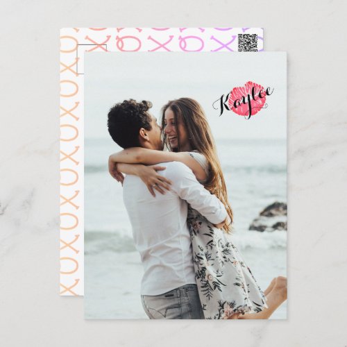 XOXO Kiss Add Your Photo Personalized Postcard