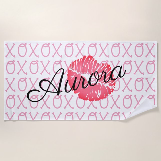 XOXO kiss Beach Towel (Front)