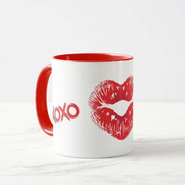 Xoxo Kiss Heart Kiss Lips Mug (Front Left)