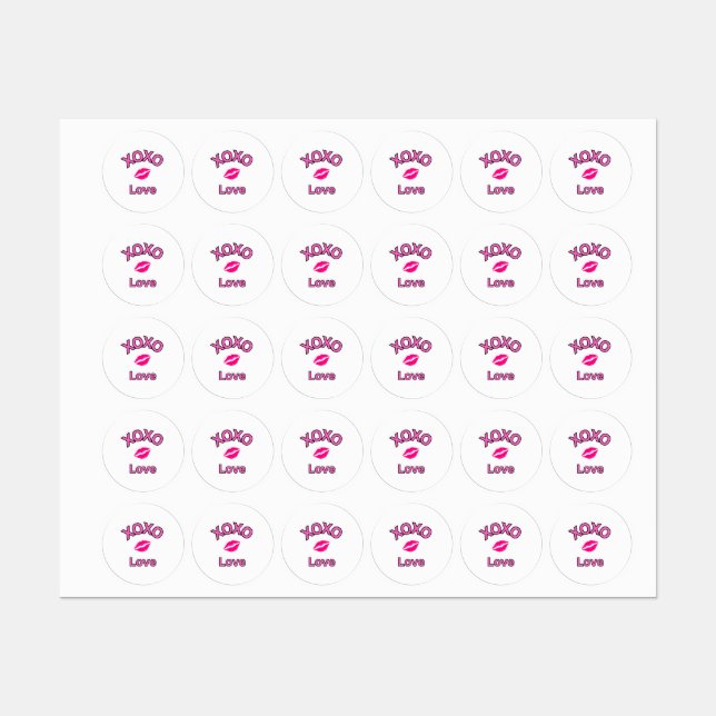 Xoxo Kisses 2024 Labels (Sheet)