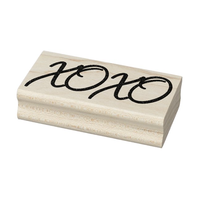 XOXO Kisses and Hugs  - Script Rubber Stamp (Stamp)