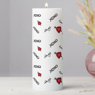 XOXO-kisses hugs Pillar Candle