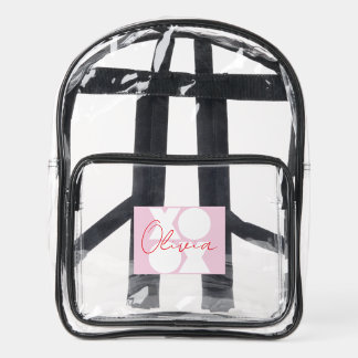 XOXO - large logo design in white Clear Backpack