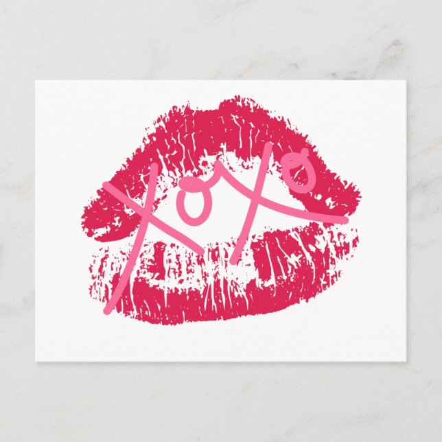 XOXO Lips Holiday Postcard (Front)