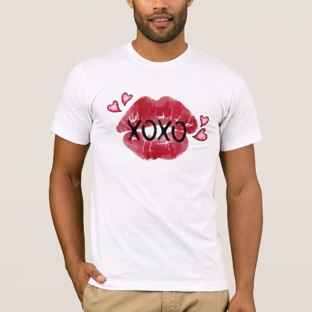 XOXO Lips Kiss Love Valentine's Day  T-Shirt (Front)