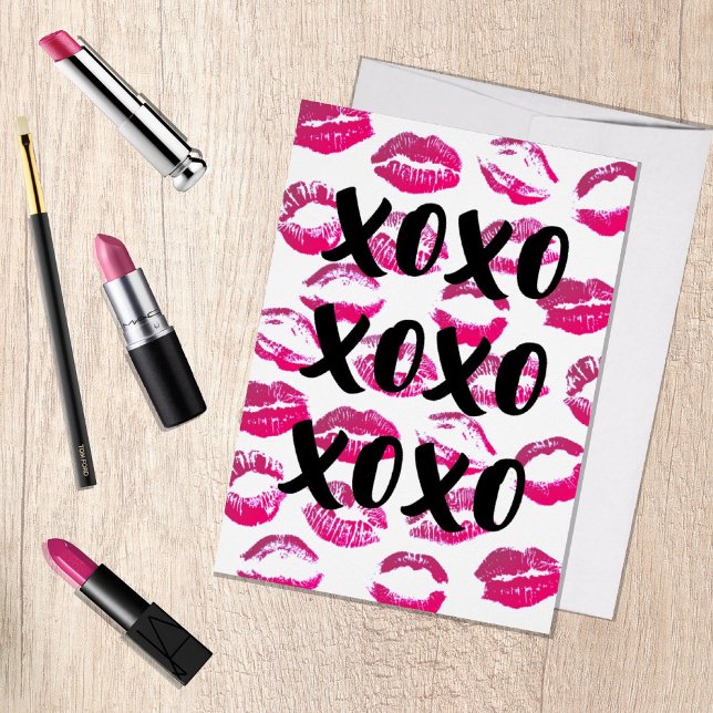 XOXO lipstick Kiss lips Valentine Holiday Card (Creator Uploaded)