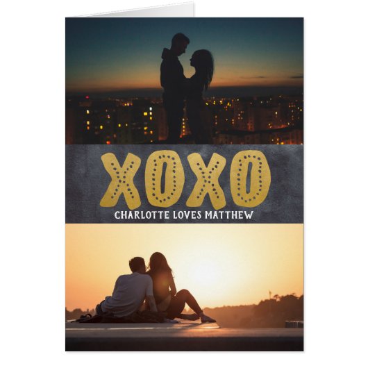 XOXO Love 2 Photo Personalized Valentines Day (Front)