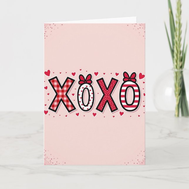Xoxo Love And Hearts Art Card (Front)