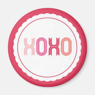 XOXO Love & Kisses Scalloped Sweet Valentine's Day Magnet