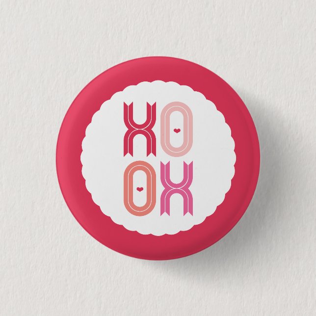 XOXO Love & Kisses Valentine Party Sweet Buttons (Front)