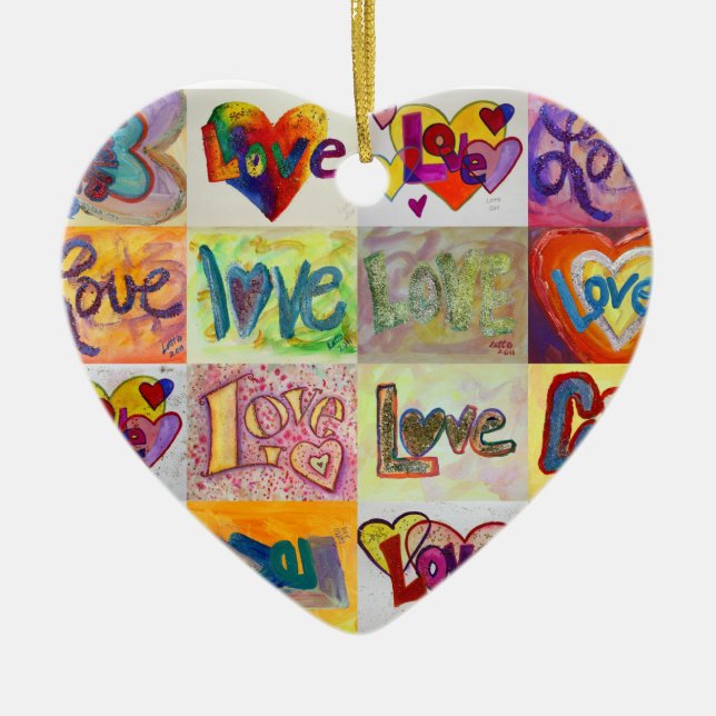 XOXO Love Mosaic Art Painting Ornament (Front)