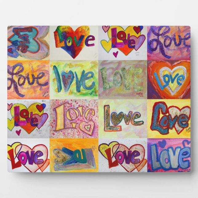 XOXO Love Mosaic Collage Painting Poem Plaque (Front)