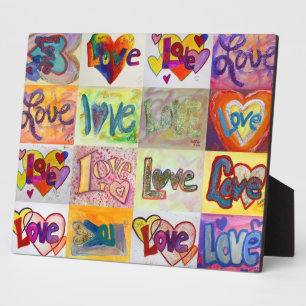 XOXO Love Mosaic Collage Painting Poem Plaque