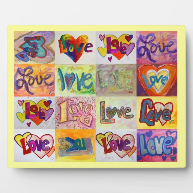 XOXO Love Mosaic Collage Painting Poem Plaque (Front)