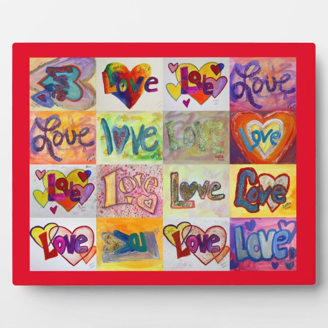 XOXO Love Mosaic Collage Painting Poem Plaque (Front)