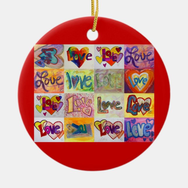XOXO Love Mosaic Ornament Art (Front)