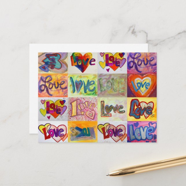 XOXO Love Mosaic Postcard (Front/Back In Situ)