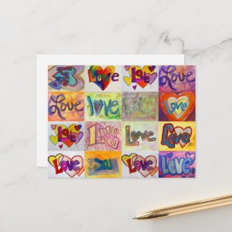 XOXO Love Mosaic Postcard